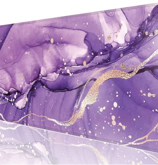 Desk Mat, 32" x 12" XXL Extended Large Gaming Mouse Pad, Desktop Decor Desk Pad, Cute Men Women Office Supplies and Accessories, XL Mouse Mat for Laptop & Keyboard, Purple Marble