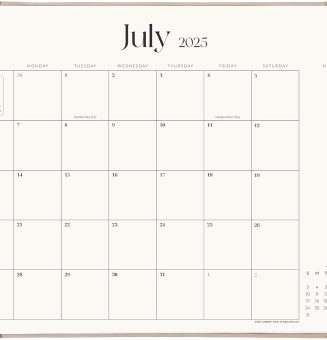 Simplified Desk Calendar 2025-2026 with Desktop Mat, Cabbrix Large Desk Pad Calendar 21" x 16-1/2" Runs From July 2025 to December 2026, Desk Blotter Calendar for Home School and Office (Apricot)